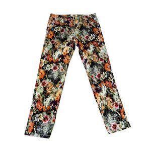 Workshop Andrea Jovine Floral Print‎ Pants Size 14 Multicolor Stretch Boho Jeans